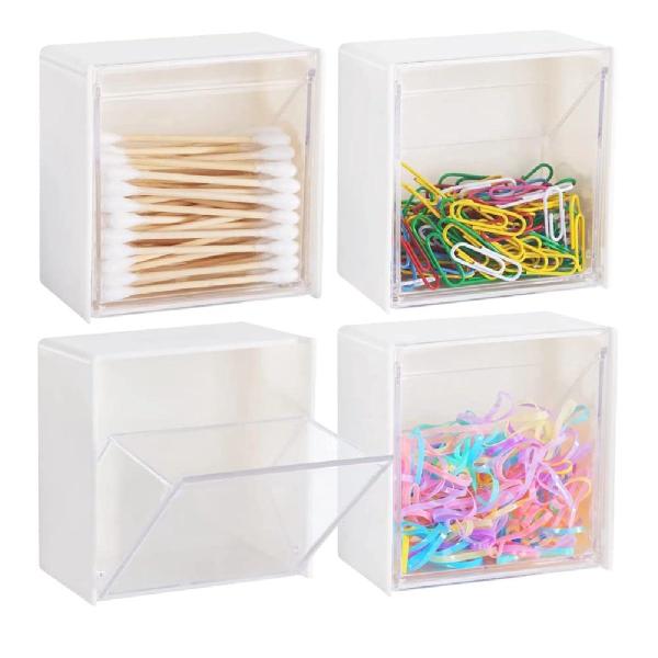 Porta Cotonetes Algodão de Parede Organizador Adesivo - Saz Imagem de Porta Cotonetes Algodão de Parede Organizador Adesivo