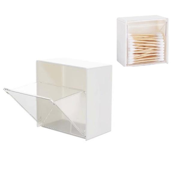 Porta Cotonetes Algodão de Parede Organizador Adesivo - Saz Imagem de Porta Cotonetes Algodão de Parede Organizador Adesivo