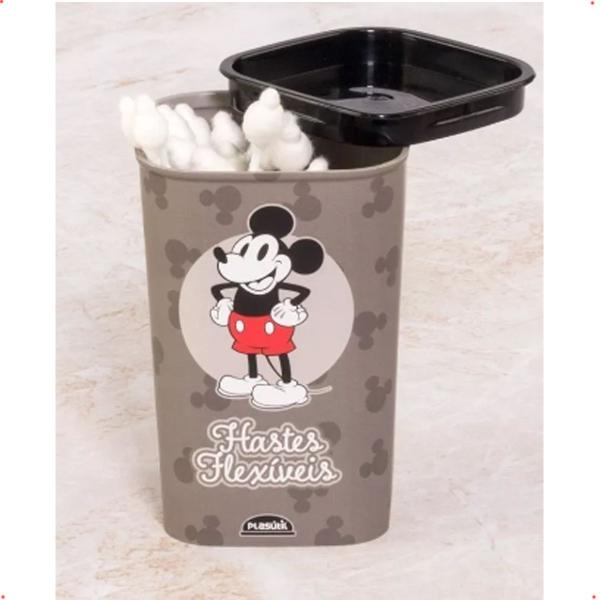 Imagem de Porta Cotonetes Em Plástico Cinza/Preto Mickey Mouse 420ml