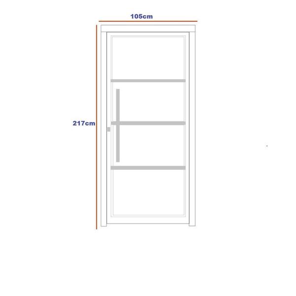 Imagem de Porta de Aço Pivotante Social 217x105cm com Friso Ideal Crv Esquadrias Branco