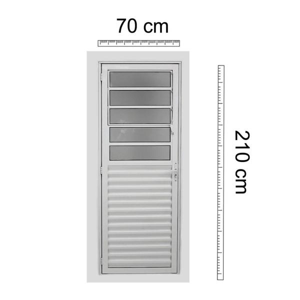 Imagem de Porta de Alumínio Basculante 210x70cm Abertura Lado Direito 25 Plus Lux Esquadrias