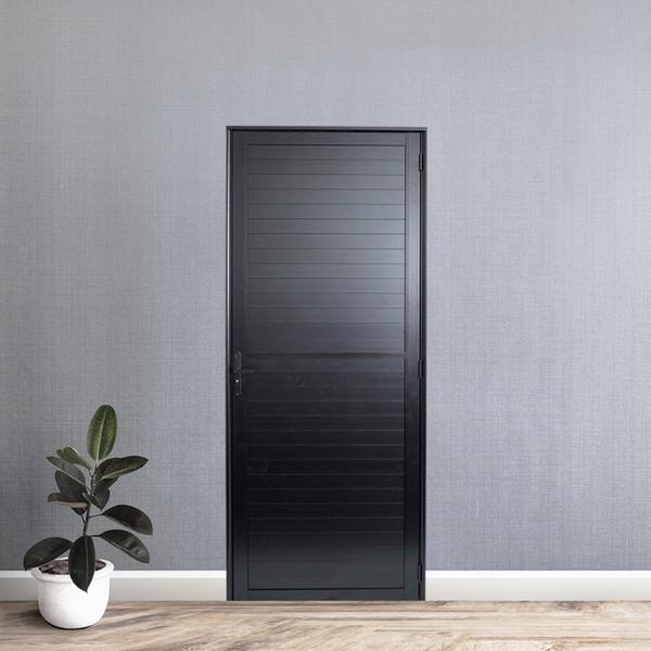 Imagem de Porta de Aluminio Lambri 210x70cm Linha Premium Lux-esquadrias Preto