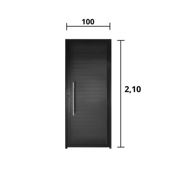 Imagem de Porta de Alumínio Lambril 210x100cm com Puxador Lado Direito Hale Esquadrias