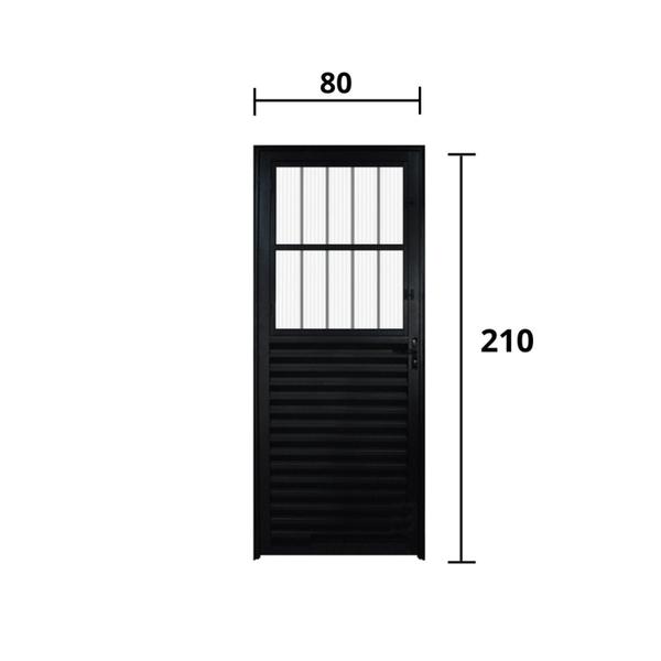 Imagem de Porta de Alumínio Lambril 210x80cm Lado Esquerdo Postigo Hale Esquadrias