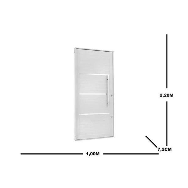 Imagem de Porta de Aluminio Lambril Pivotante 220x100cm com Puxador Topsul Branco