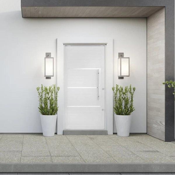 Imagem de Porta de Aluminio Lambril Pivotante 220x120cm com Puxador Branco