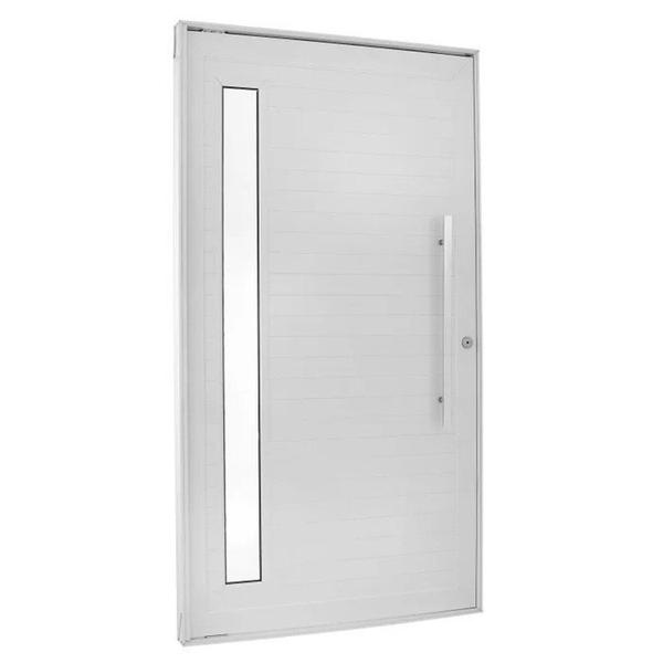 Imagem de Porta de Aluminio Lambril Pivotante 220x90cm com Puxador Branco