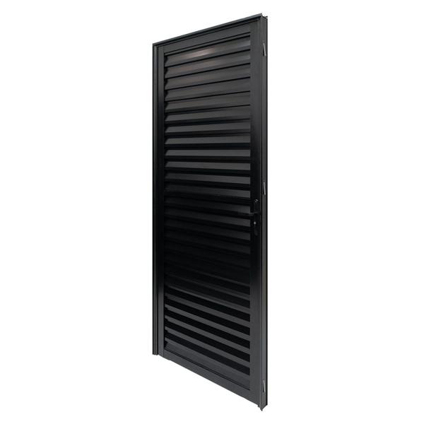 Imagem de Porta de Aluminio Palheta 210x80cm Linha Plus Lux-esquadrias Preto