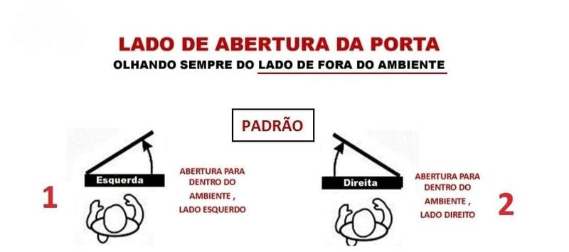 Imagem de Porta De Alumínio Palheta Laminada 2,10 X 0,80 Esquerda Linha Normatizada Natural