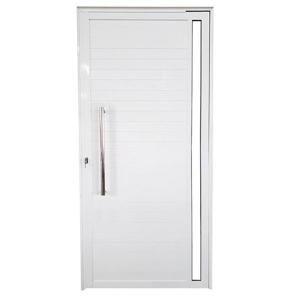 Porta de Alumínio Pivotante Branco Com Puxador e Vidro Linha 25 - DC Imagem de Porta de Alumínio Pivotante Branco Com Puxador e Vidro Linha 25 - DC