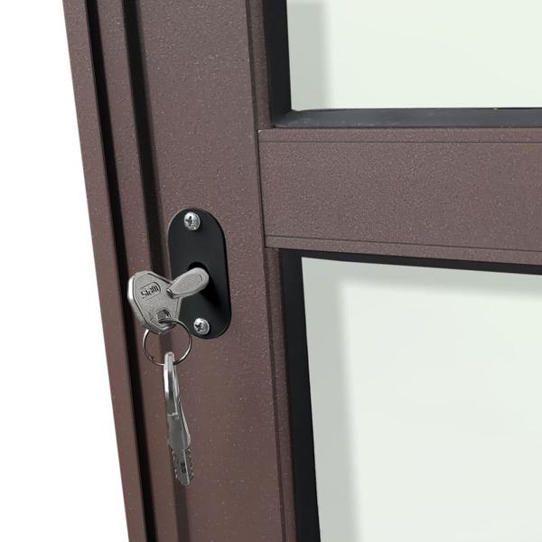 Imagem de Porta de Correr 2 Folhas Moveis 210 X 150 Elite com Fechadura Tetra Vidro Liso Corten