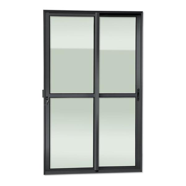 Imagem de Porta de Correr 2 Folhas Moveis 210 X 200 Elite com Fechadura Tetra Vidro Liso