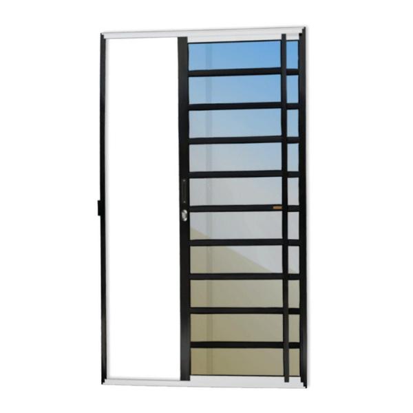 Imagem de Porta de Correr com Travessas 2 Folhas Super Vidro Reflex 210cm x 150cm Brimak