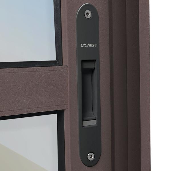 Imagem de Porta de Correr com Travessas 3 Folhas Moveis Sequenciais 210 X 150 Elite com Fecho Automático Vidro Mix Corten