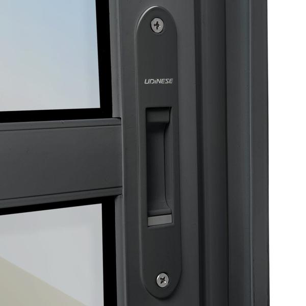 Porta de Correr com Travessas 4 Folhas Moveis 210 X 240 Elite com Fechadura Tetra Vidro Reflex - Brimak Imagem de Porta de Correr com Travessas 4 Folhas Moveis 210 X 240 Elite com Fechadura Tetra Vidro Reflex