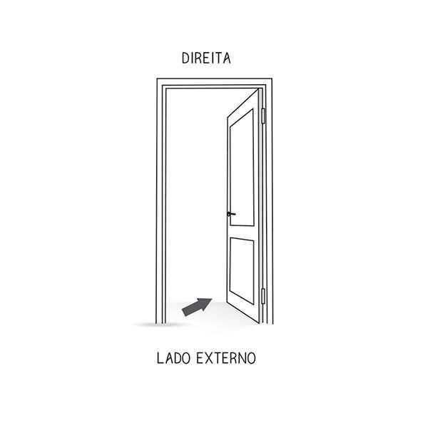 Imagem de Porta de Giro com Batente de Aço e Folha em Madeira 215 x 75 x 12 cm Direita Riobras Pronta