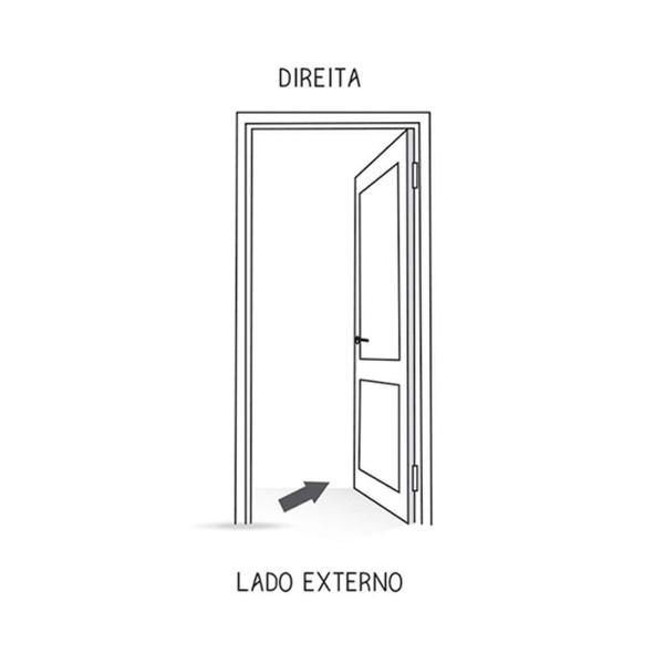 Imagem de Porta de Giro em Aço 215 x 85 x 14 cm Postigo Direita Grade Elo Branco Prática MMachado