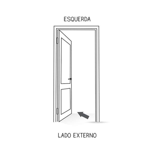 Imagem de Porta de Giro em Aço Laminada 215 x 85 x 14 cm Esquerda Branco Prática MMachado