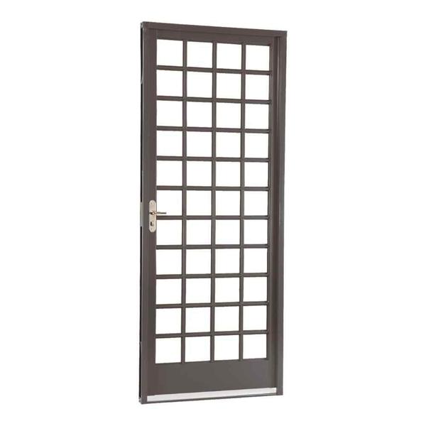 Porta de Giro Quadriculada em Aço 217 x 87 x 6,5 cm Direita Belfort Sasazaki Imagem de Porta de Giro Quadriculada em Aço 217 x 87 x 6,5 cm Direita Belfort Sasazaki
