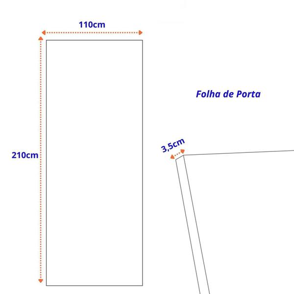 Imagem de Porta de Madeira Bondoor 210cm X 110cm Friso 07 Tauari