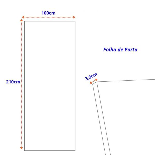 Imagem de Porta de Madeira Bondoor 210x100cm Friso 14 Ipê