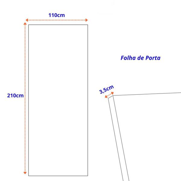 Imagem de Porta de Madeira Maciça 210x110cm Friso 12 Angelim