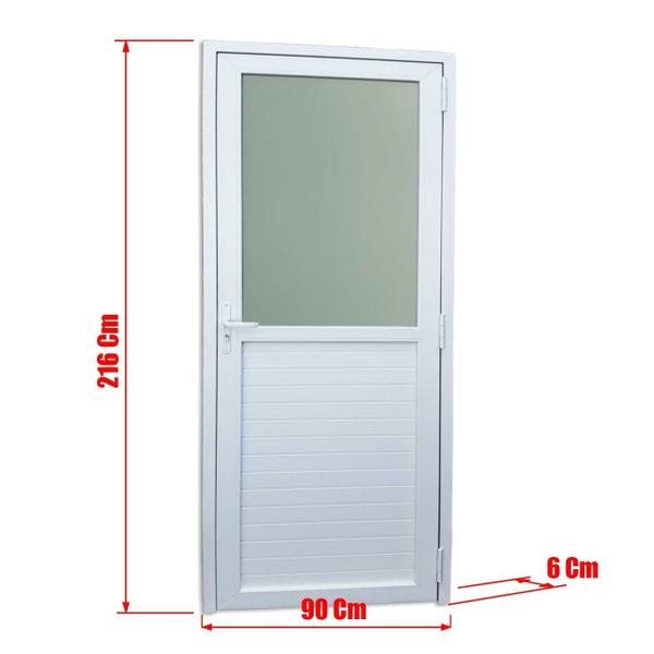 Imagem de Porta de PVC Mista 216x90cm com Vidro Mini Boreal ITEC Brimak