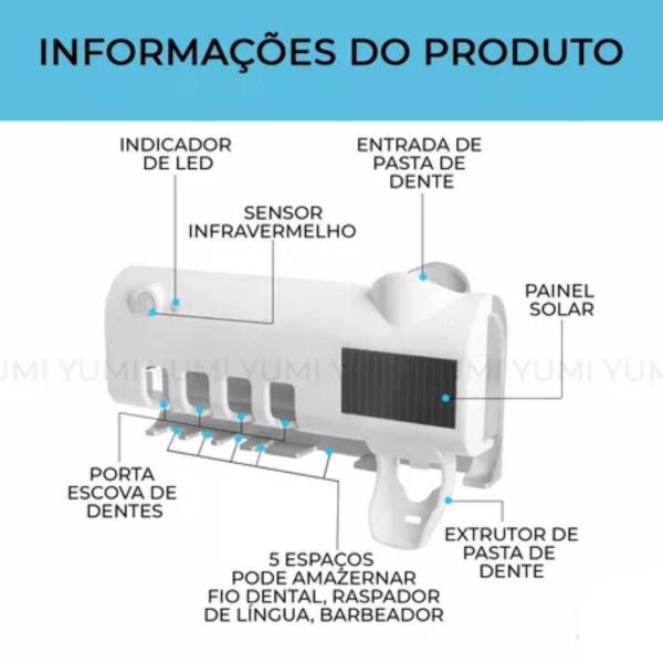 Porta Dentes Esterilizador com LED - Black Watch Imagem de Porta Dentes Esterilizador com LED