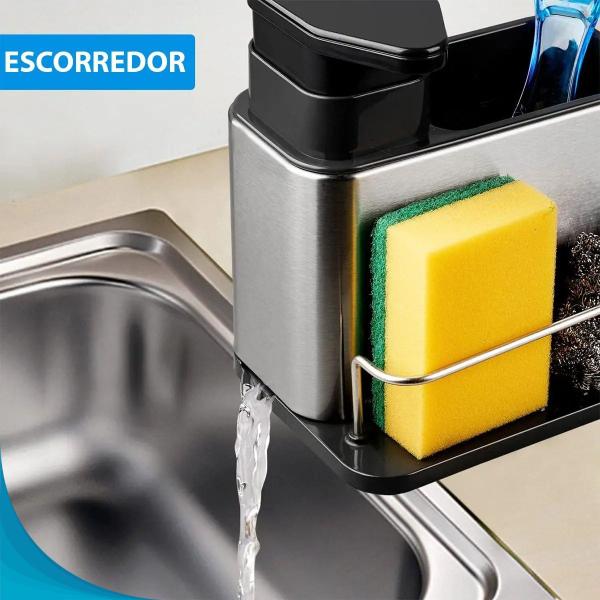 Imagem de Porta Detergente com Escoamento e Design Sofisticado Ideal para Organização da Cozinha