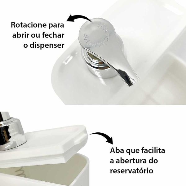 Imagem de Porta Detergente Dispenser 550ml E Compartimento P/ Esponja Bucha Pia de Cozinha - Ordene