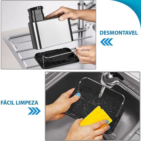 Porta Detergente e Suporte para Esponja Produto Compacto e Estiloso para Bancadas Organizadas - Zonne Imagem de Porta Detergente e Suporte para Esponja Produto Compacto e Estiloso para Bancadas Organizadas