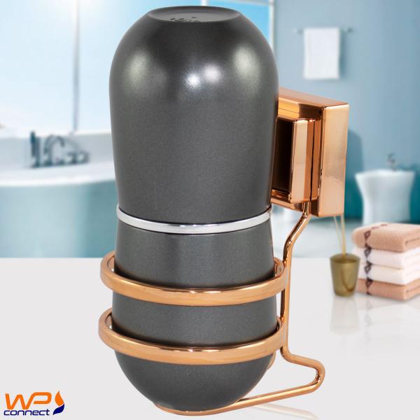 Porta Escova Com Suporte Cobre Rose Gold Fixação Ventosa - Wp Connect Imagem de Porta Escova Com Suporte Cobre Rose Gold Fixação Ventosa