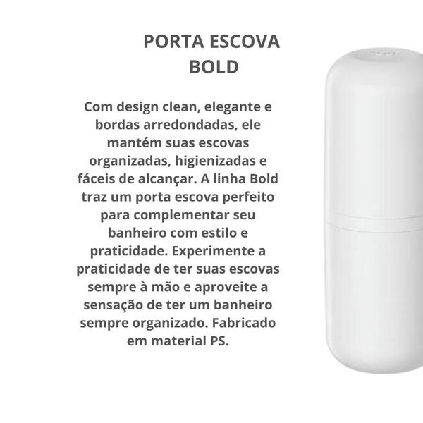 Imagem de Porta Escova Creme Dental C/tampa Bold Banheiro Branco Ou