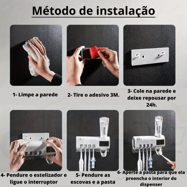 Imagem de Porta Escova De Dente Adulto e Infantil  Esterilizador Eletrico