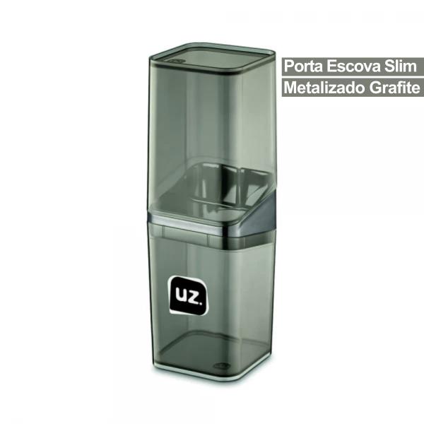 Porta Escova De Dente C/ Tampa Slim Moderno C/ Divisória P/ Banheiro Metalizado - Uz Imagem de Porta Escova De Dente C/ Tampa Slim Moderno C/ Divisória P/ Banheiro Metalizado