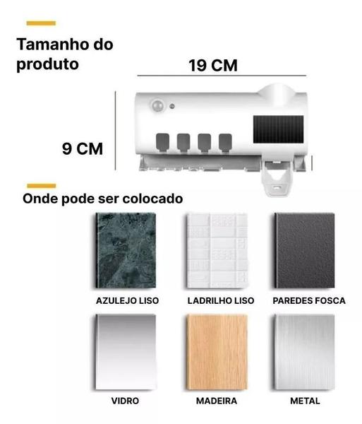 Imagem de Porta Escova de Dente com Sistema Esterilizador - Pureza em Branco