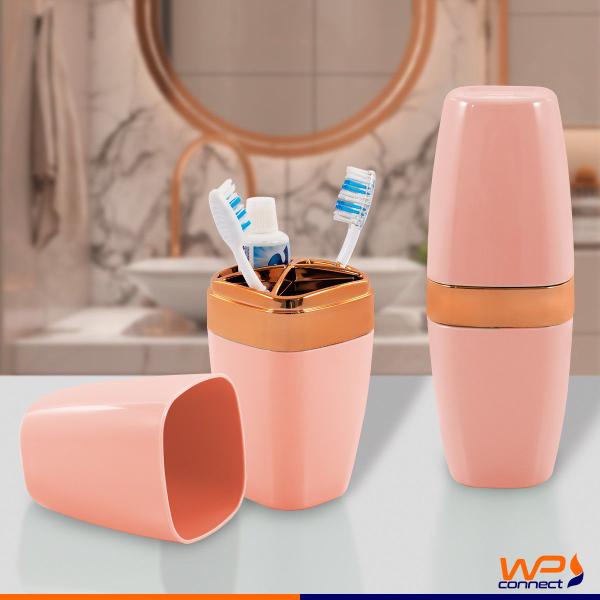 Imagem de Porta Escova de Dente Creme Dental Banheiro Rosé Gold