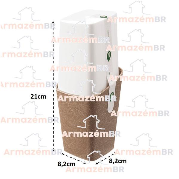 Imagem de Porta Escova De Dente Creme Dental Com Tampa Bios Pia Banheiro Branco - 40421 Coza