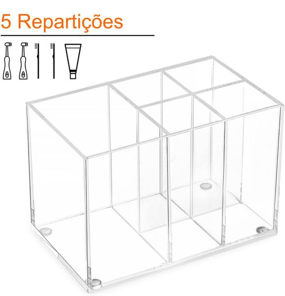 Imagem de Porta Escova De Dente Em Acrílico Com 5 Divisões