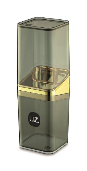 Imagem de Porta Escova de Dentes com Tampa Slim Luxo Dourado UZ543 UZ