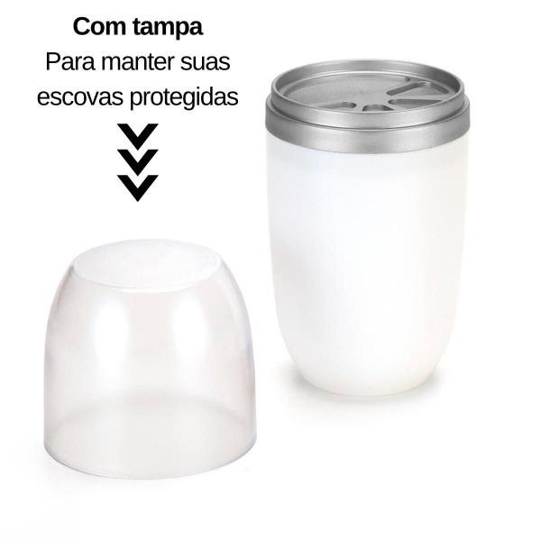 Imagem de Porta Escova De Dentes Creme Dental Estojo Case Com Tampa 500ml