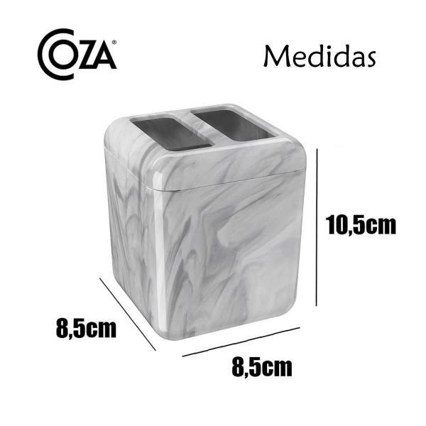 Imagem de Porta Escova De Dentes Cube Slim Mármore 20876/0480 Coza