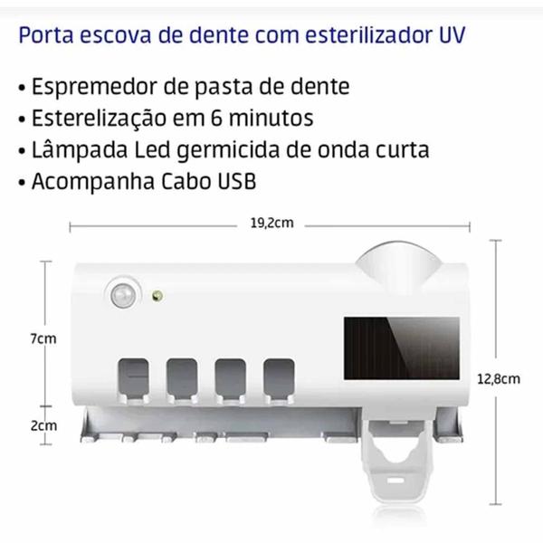 Imagem de Porta Escova De Dentes Pasta Automatico E Esterilizador Uv