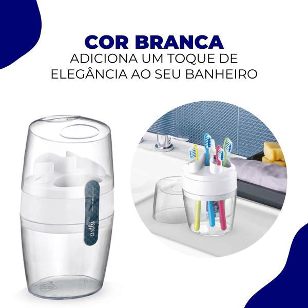 Imagem de Porta Escova De Dentes Pia Banheiro Belle Cristal Arthi