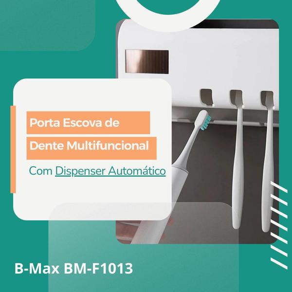 Imagem de Porta Escova Dente Multifuncional Com Dispenser Automático - B-Max