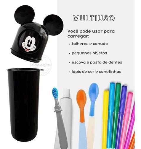 Imagem de Porta Escova Dente Porta Lápis Infantil Viagem Escola Mickey