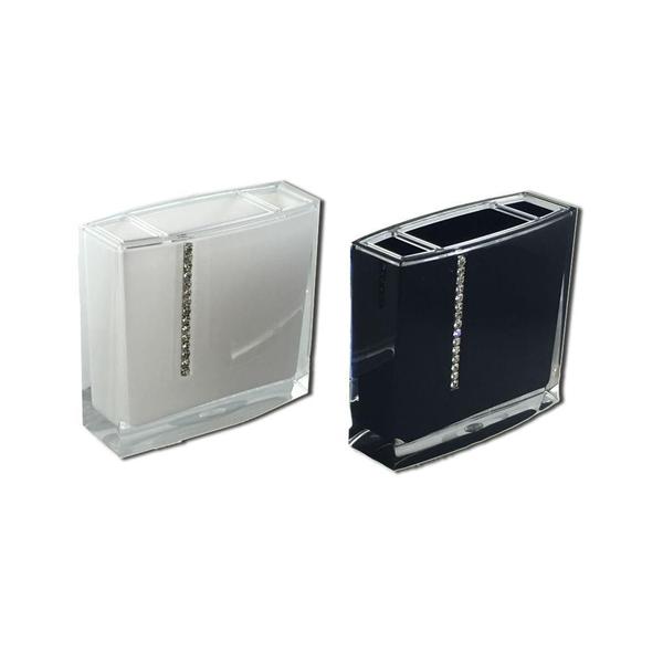 Porta Escova Em Acrílico Com Strass Ba7001 Preto - Infinity Imagem de Porta Escova Em Acrílico Com Strass Ba7001 Preto