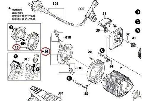 Porta Escova Furadeira Bosch Gsb 550 Re /gsb 13 Re Original