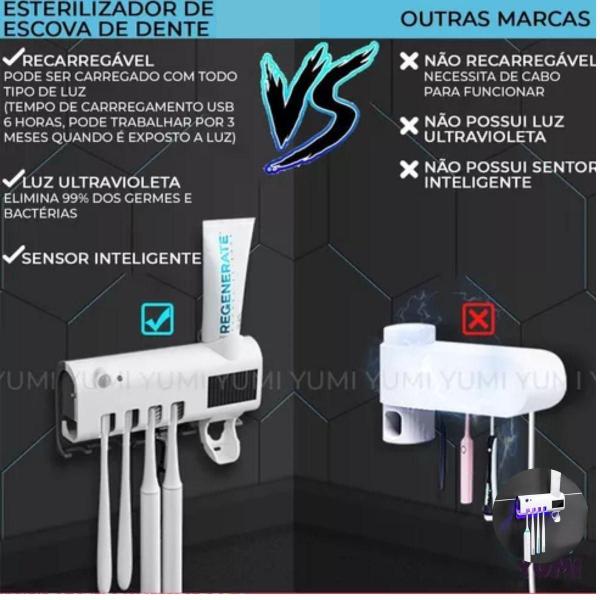 Porta Escova Higienizador Ultravioleta - ATENA Imagem de Porta Escova Higienizador Ultravioleta