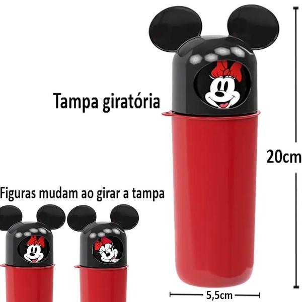 Imagem de Porta Escova Infantil Minnie Orelhas Estojo Dental Case